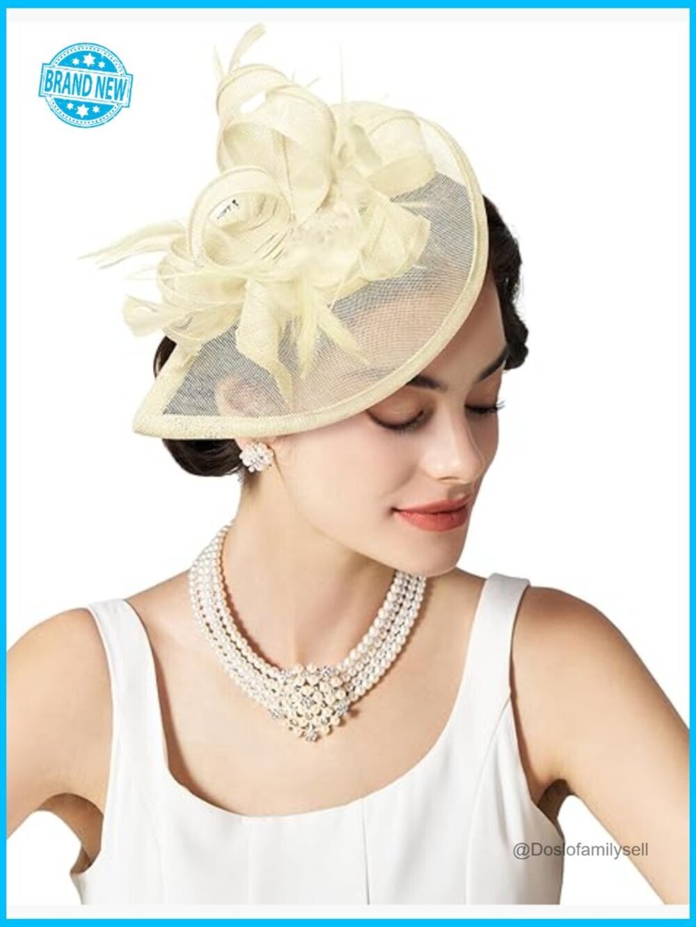 Feather Faux-Metal Fasciantors Woven Derby Wear Tea Party Clips Headband One